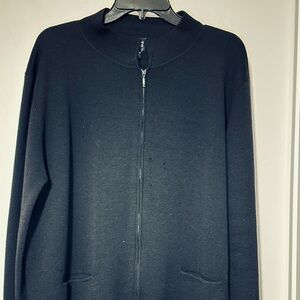 Eileen Fisher Black Full-Zip Sweater XL
